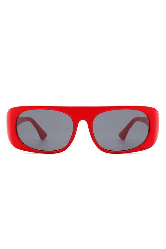 Rectangle Retro Oval Fashion Flat Top Sunglasses