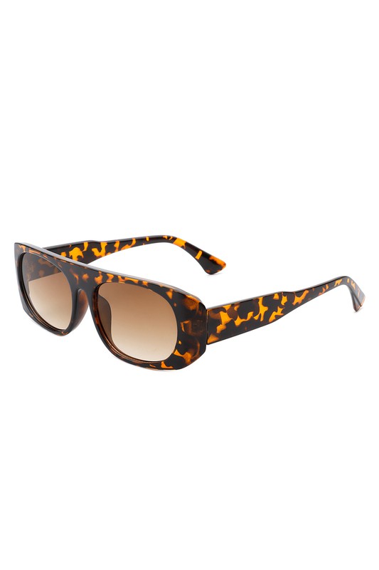 Rectangle Retro Oval Fashion Flat Top Sunglasses