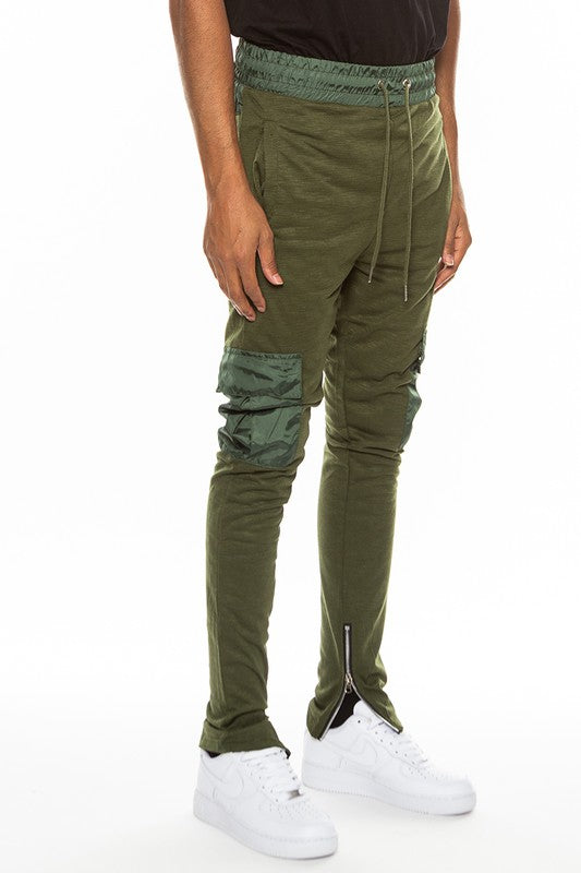 Heathered Cotton Blend Joggers