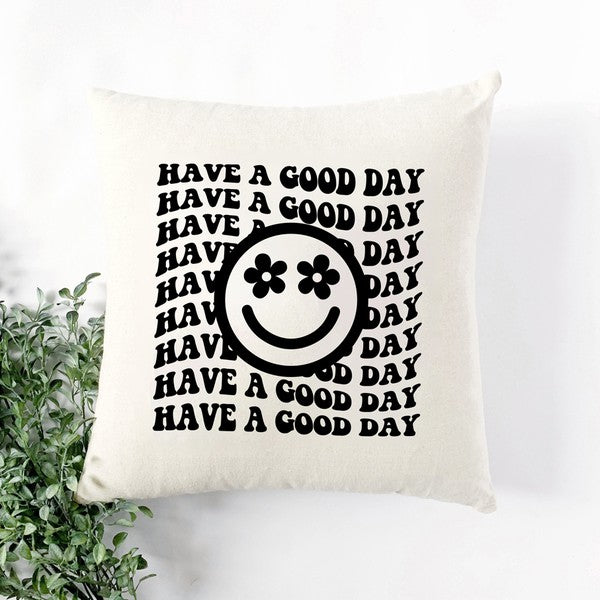 Have A Good Day Star Smiley Face Pillow Cover