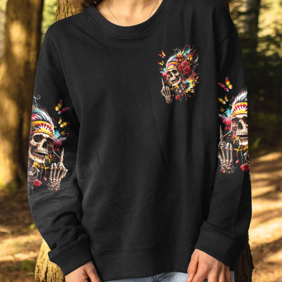 Printed Casual Loose Crew Neck Top