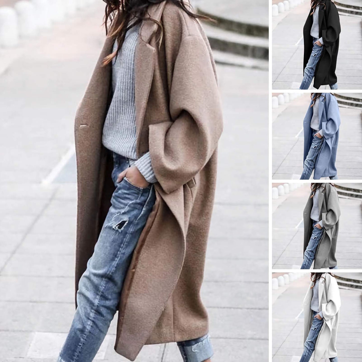 Casual Long Jacket With Pockets