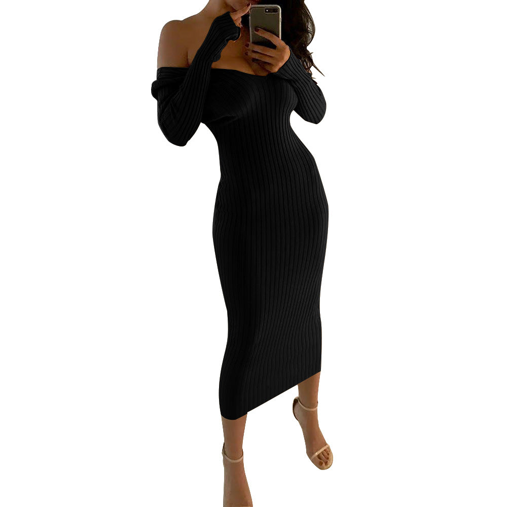 Winter Long Sleeve Sexy Sweater Bodycon Dress Fall Casual Dresses Women Lady Elegant