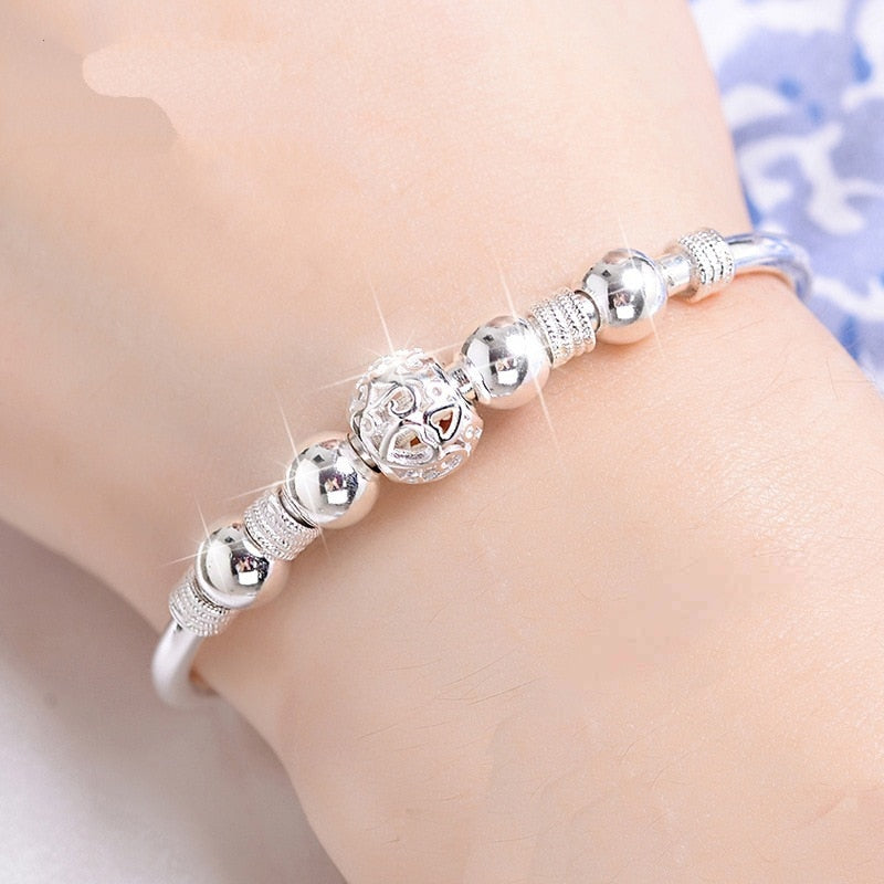 3 Style New 925 sterling silver Lucky Charm Bracelet Cuff Bracelets For Women Bangles Fashion Jewelry Pulseira