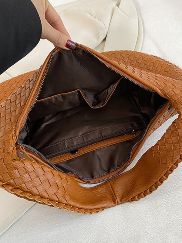 French high-end woven bag, versatile shoulder armpit bag, niche texture portable commuter bag