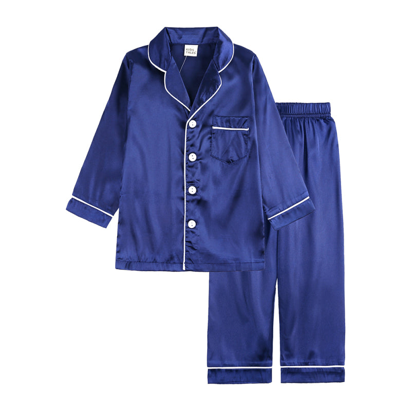 Children's Satin Long Sleeve Home Pyjama Sets